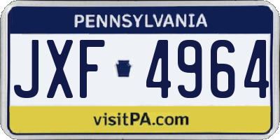 PA license plate JXF4964
