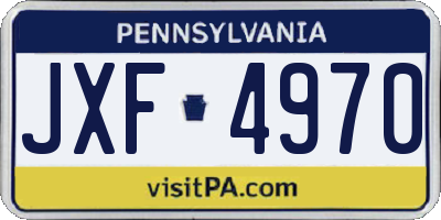 PA license plate JXF4970