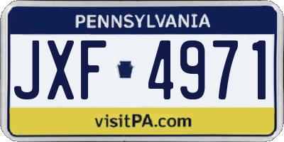 PA license plate JXF4971