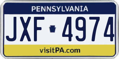 PA license plate JXF4974