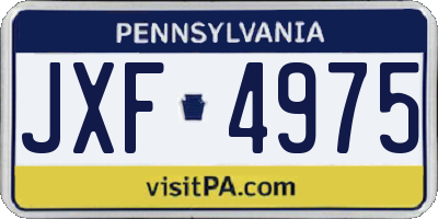 PA license plate JXF4975
