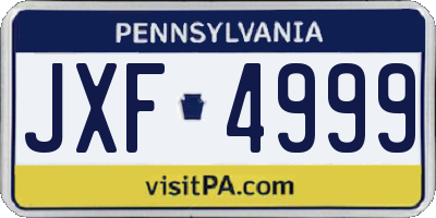 PA license plate JXF4999