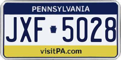 PA license plate JXF5028