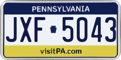 PA license plate JXF5043
