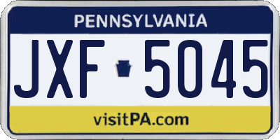 PA license plate JXF5045