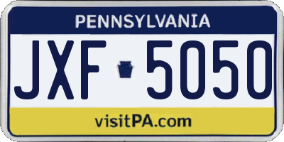 PA license plate JXF5050