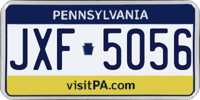 PA license plate JXF5056