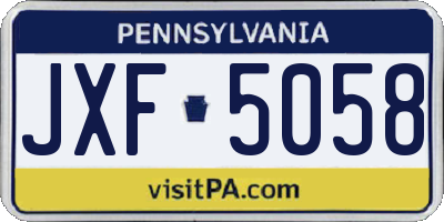 PA license plate JXF5058