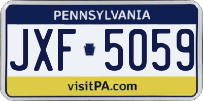 PA license plate JXF5059