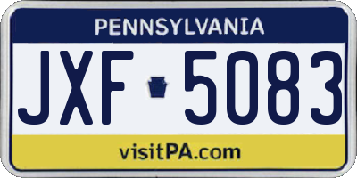 PA license plate JXF5083