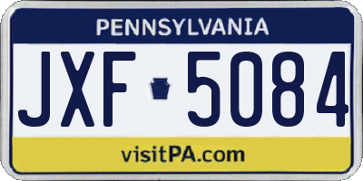 PA license plate JXF5084