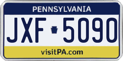 PA license plate JXF5090