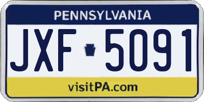 PA license plate JXF5091