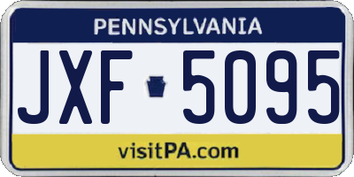 PA license plate JXF5095