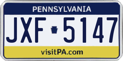 PA license plate JXF5147