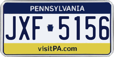 PA license plate JXF5156