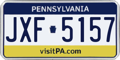 PA license plate JXF5157