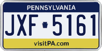 PA license plate JXF5161