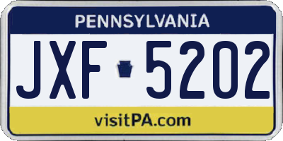 PA license plate JXF5202