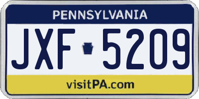 PA license plate JXF5209