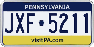 PA license plate JXF5211