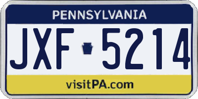 PA license plate JXF5214