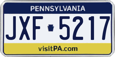PA license plate JXF5217