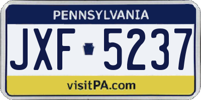 PA license plate JXF5237