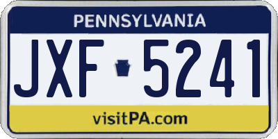 PA license plate JXF5241