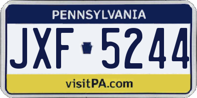 PA license plate JXF5244