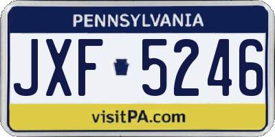 PA license plate JXF5246