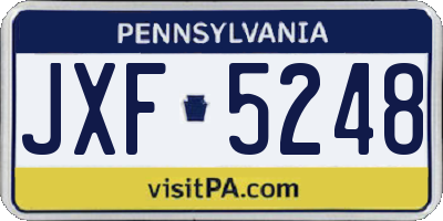 PA license plate JXF5248