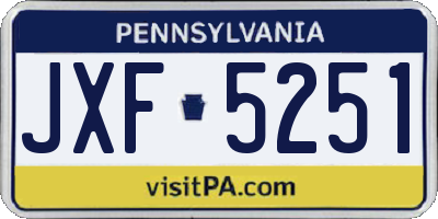 PA license plate JXF5251