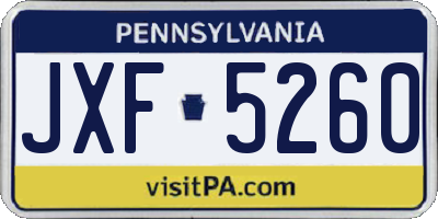 PA license plate JXF5260