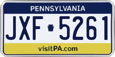 PA license plate JXF5261