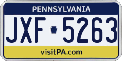 PA license plate JXF5263