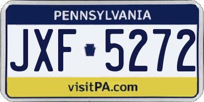 PA license plate JXF5272