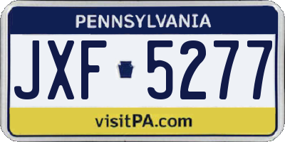 PA license plate JXF5277