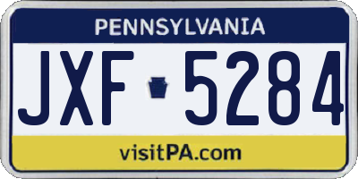 PA license plate JXF5284