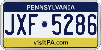 PA license plate JXF5286