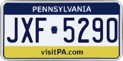 PA license plate JXF5290
