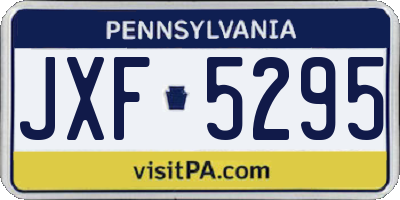 PA license plate JXF5295