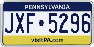 PA license plate JXF5296