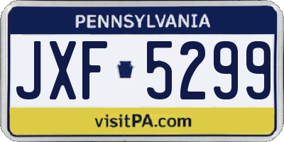 PA license plate JXF5299