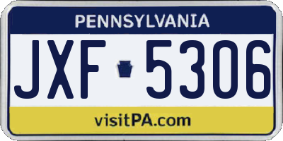 PA license plate JXF5306