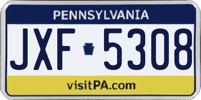 PA license plate JXF5308