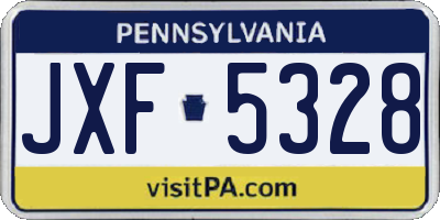 PA license plate JXF5328