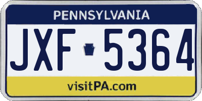 PA license plate JXF5364