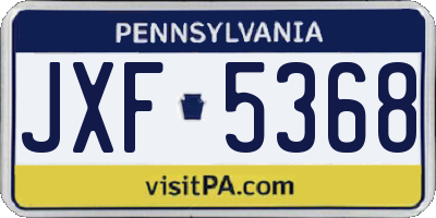 PA license plate JXF5368