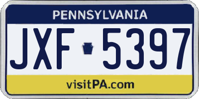 PA license plate JXF5397
